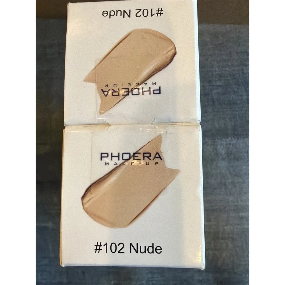 2 Pack PHOERA Foundation,Full Coverage Foundation 102 Nude NIB